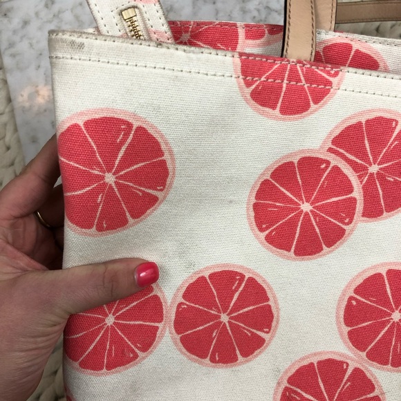 Kate Spade Grapefruit Print Pucker Up Tote Bag - Picture 6 of 8